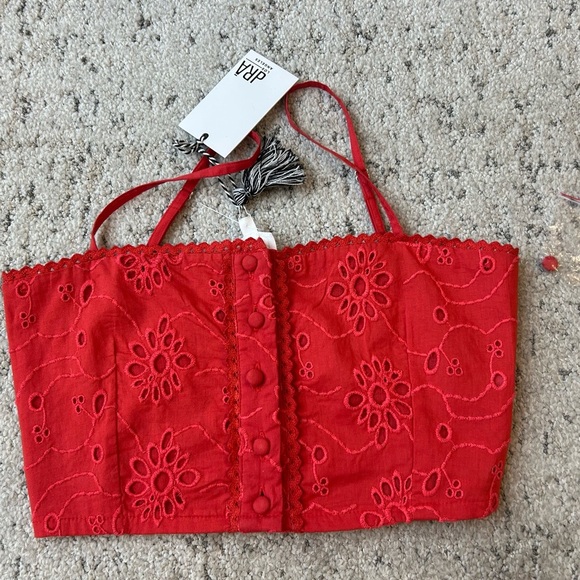 dRA XS cotton NWT bustier delicate floral crop tank! Lux bravd FREE 150 or more - Picture 7 of 10